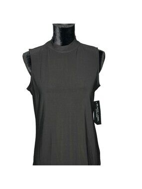 Black Label Top Womens Size Small Black Sleeveless Turtleneck Stretchy
